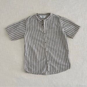 H&M Gray Striped Button Down Shirt for Kids